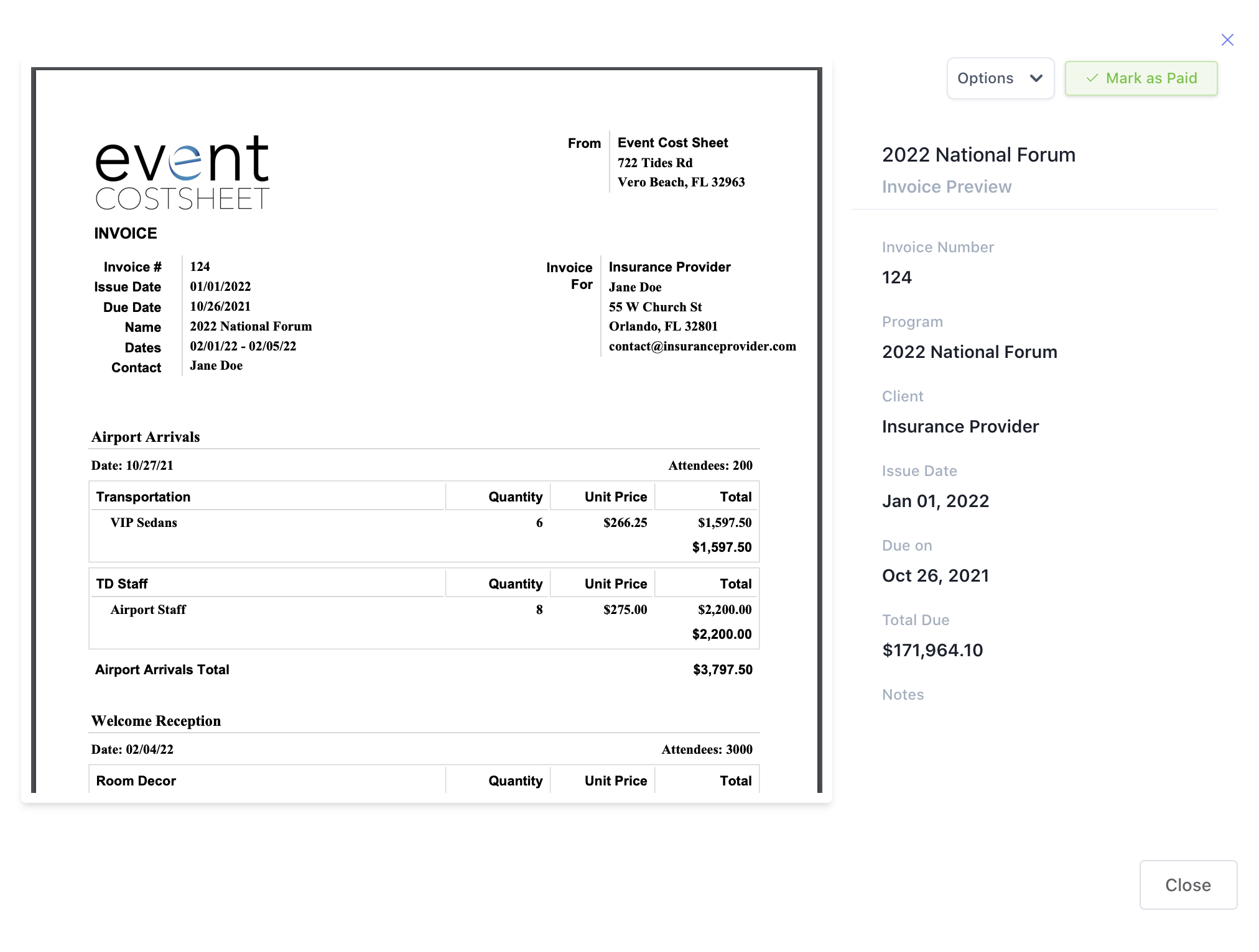 Track pending invoices.